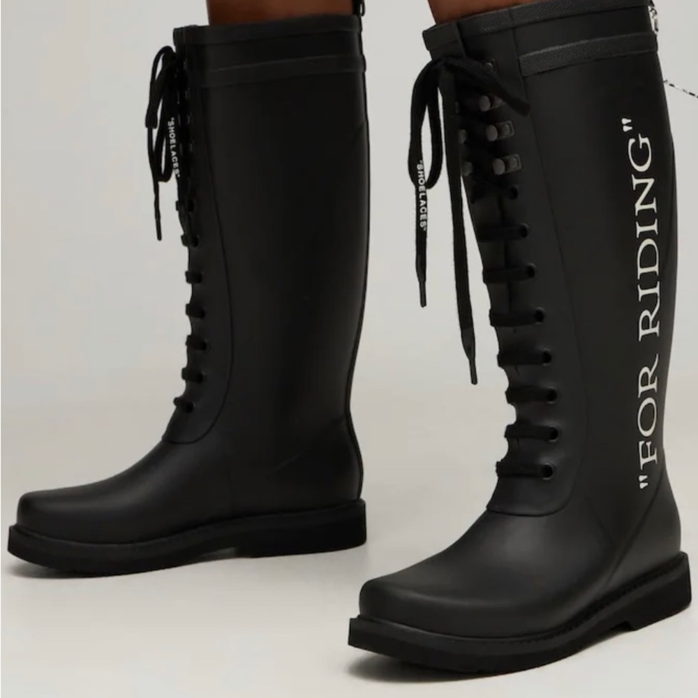 Off white “for riding” Wellington rubber boot